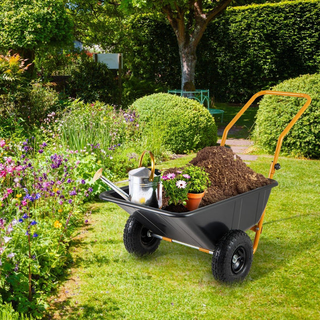 Heavy-Duty Garden Utility Cart with Pneumatic Tires