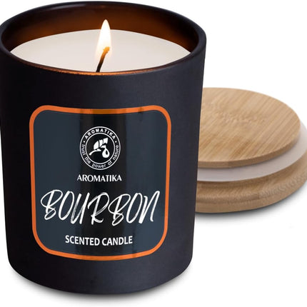 Scented Candle Bourbon 200G - Soy Wax Candle - Home Scented Candle - Aromatherapy Candle - Rich and Intense Scent - Air Freshener - Glass Candle Gift - Gift for Men
