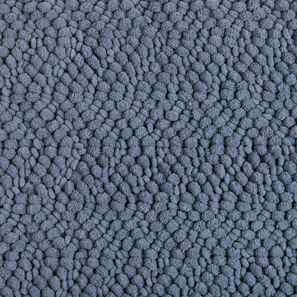 Nubby Chevron Bath Mat in Blue, 56 X 91 Cm