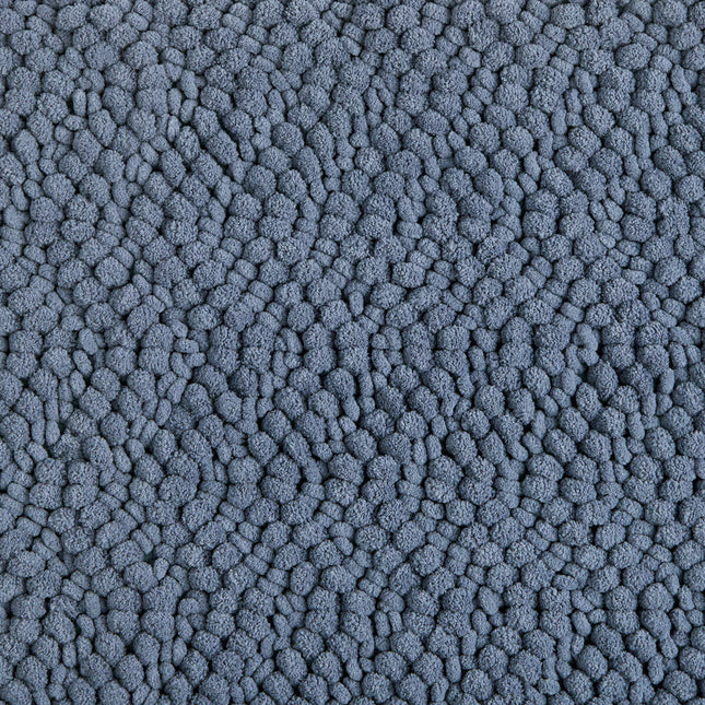 Nubby Chevron Bath Mat in Blue, 56 X 91 Cm