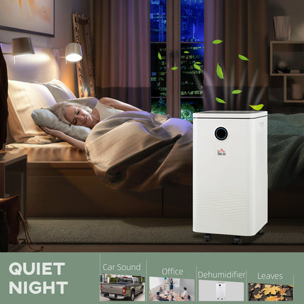 HOMCOM 10L/Day 2.5L Wifi Smart Dehumidifier Portable Quiet Air Dehumidifier