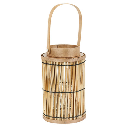 Bamboo Hanging Lantern Handle with Glass Candle Tea Light Holder Wedding Decor