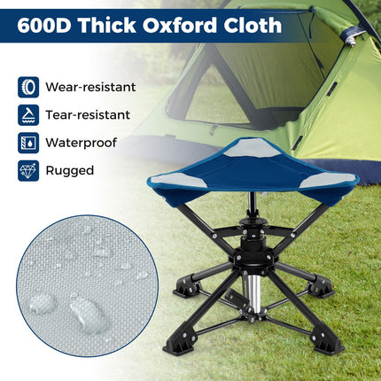 Folding Swivel Camping Hunting Stools with Anti-Sink Feet and Carry Bag