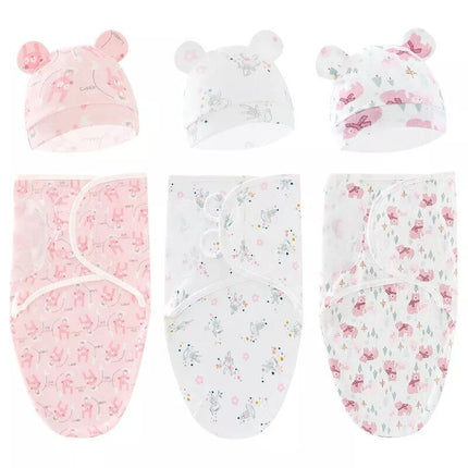 3Xpack 100% Cotton Baby Swaddle Wraps 0-3 Months Swaddle Wrap for New Born HAT