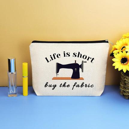 Sewing Gift for Women Makeup Bag Quilter Seamstress Gifts Funny Quilting Sewing Lovers Gift for Women Cosmetic Bag Christmas Birthday Gifts for Seamstresses Quilters Mom Grandma Friend