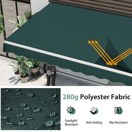 3.6 X 3 M Patio Retractable Awning with Manual Crank Handle