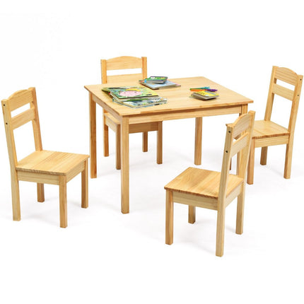 Kids Table and 4 Chairs Set for Toddlers Dining, Drawing, Reading