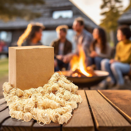 400PC ECO FRIENDLY WOOD WOOL FIRELIGHTERS NATURAL FLAME FIRE STARTERS ODOURLESS