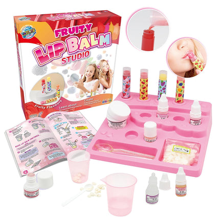 Lip Balm Studio - Lip Gloss Set - Make Your Own Lip Balm Science Kit - Great Creative Gifts for Girls Age 8-9-10-11-12+ - Explore and Learn Cosmetic Science in This Lip Gloss Making Kit