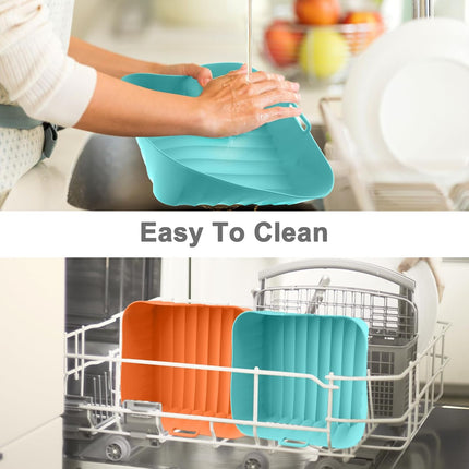 2 Pack Silicone Air Fryer Liners, 8.3 Inch Reusable Air Fryer Accessories, Squar