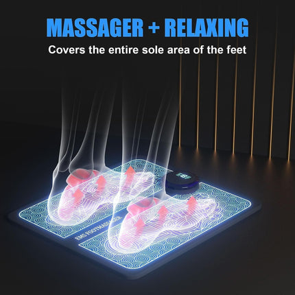 EMS Foot Massagers for Pain and Circulation,  Electric Foot Massager Mat with 8 Modes and 19 Intensity Levels for Improved Circulation, Muscle Relaxation and Pain Relief