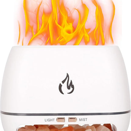 Salt Rock Scent Diffuser | Aromatherapy Diffuser Cool Mist Humidifier | Simulated Flame Diffuser | Personal Care Small Appliances & Accessories, Color White, Black, Yellow