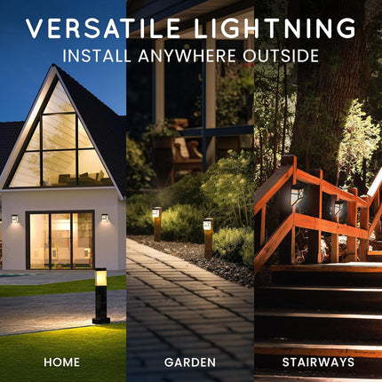 CUQOO Outdoor Solar Lights 8 Pack - Warm White, Waterproof LED Solar-Powered Lig