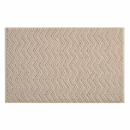 Nubby Chevron Bath Mat in Taupe, 56 X 91 Cm