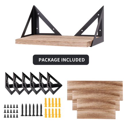 3X Corner Wall Shelves Industrial Wood Floating Shelf for Souvenirs Ornaments De