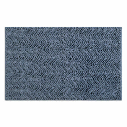 Nubby Chevron Bath Mat in Blue, 56 X 91 Cm