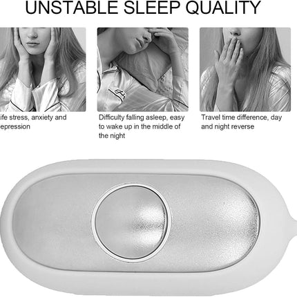 Sleep Aid Device, Anxiety Relief for Adults USB Rechargeable Microcurrent Calm Palm Sleep Instrumen, Portable Sleep Aids for Insomnia Relief, Relieve Anxiety and Stress(Silver)