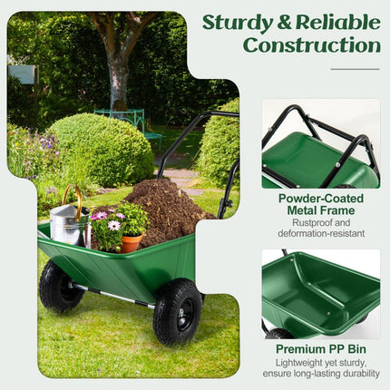 Heavy-Duty Garden Utility Cart with Pneumatic Tires
