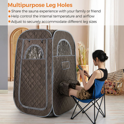 Portable Steam Sauna Tent with 1000W 3L Steam Generator and Chair