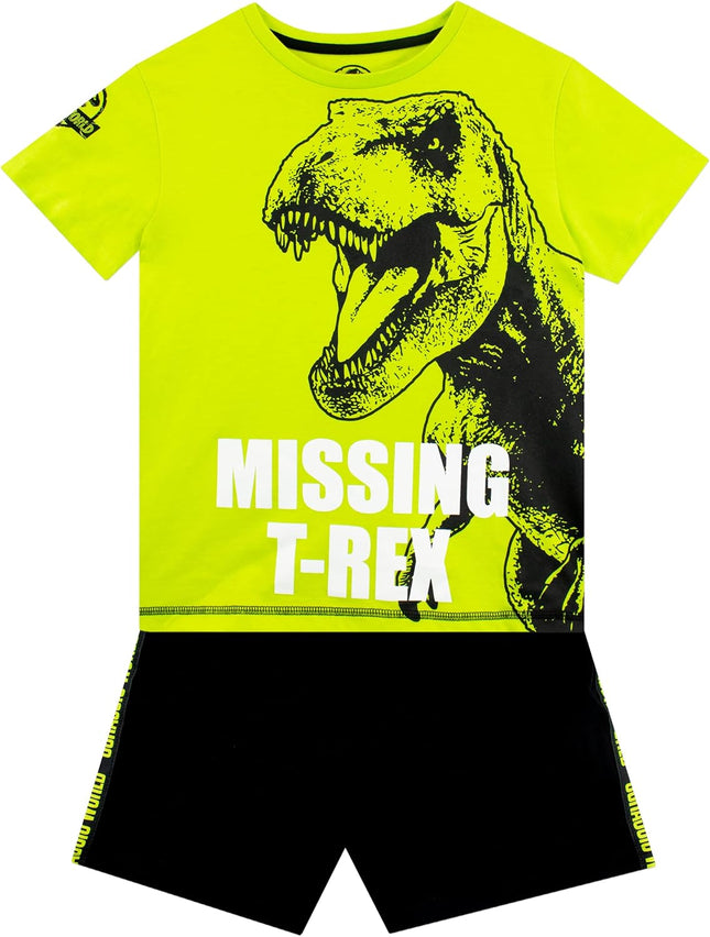 Boys Dinosaur Top and Shorts Outfit Set for Kids