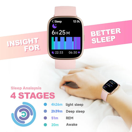 TOOBUR Smart Watch with Alexa, Heart Rate Monitor, Sleep Tracker IP68 Waterproof