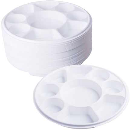 Compartment Plastic Dinner Plates 50 Pcs Party Home Food Disposable Section Tray