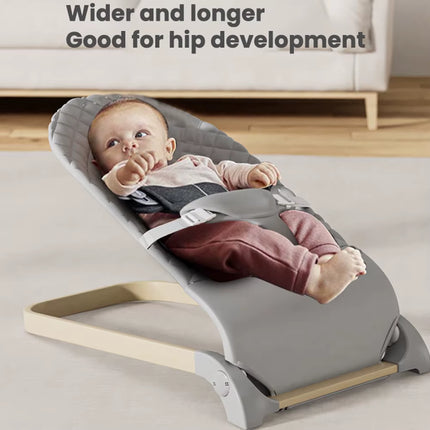 Foldable Baby Bouncer, Portable Newborn Rocker, Ergonomic Bouncer Seat for Natural Bounce, Soft Cotton