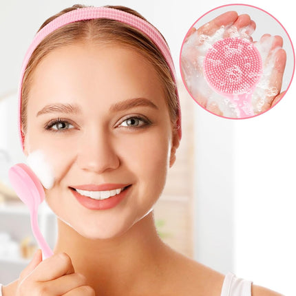 2Pcs Silicone Face Brush,Facial Cleansing Scrubber, Soft Skin-Friendly Touch Effective Cleansing Face Wash Brush Exfoliator for Men+Women