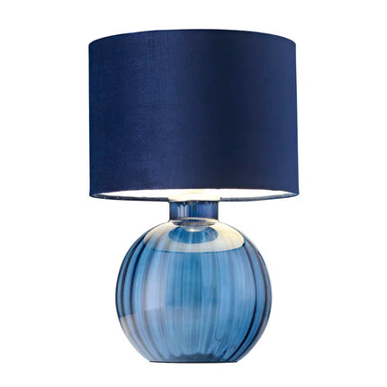 Mitzi Contemporary Ribbed Glass Table Lamp with Velvet Fabric Shade