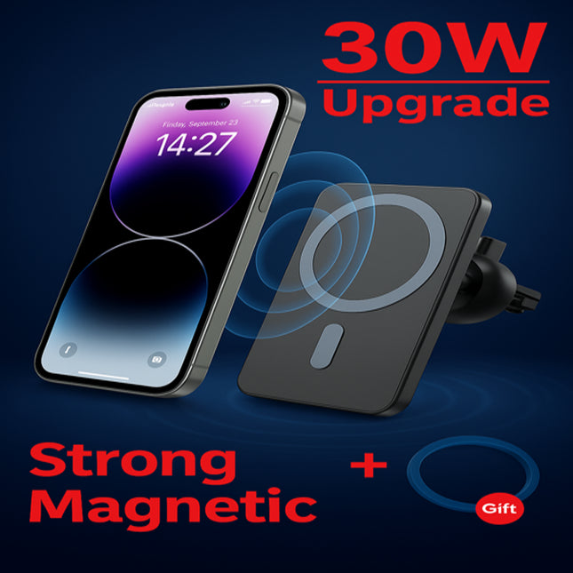 Wireless Car Charger Magnetic Phone Mount Holder Fast Car Charger Vent