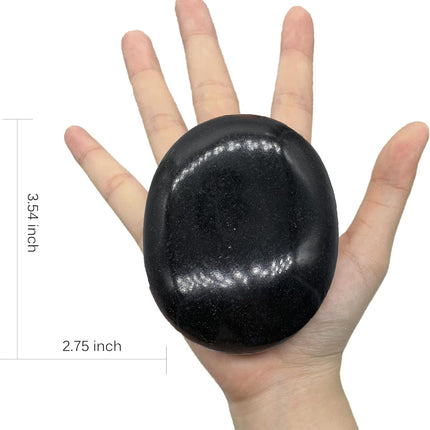 4 Large Hot Stones, Hot Basalt Stone Big Rock Massage Stones Set (2.75*3.15In), Hot Stones for Massage Therapy for Professional or Home Spa, Relaxing, Healing, Pain Relief, Use in Palm, Soles or Back