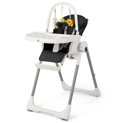 4-In-1 Foldable Baby High Chair with 7 Adjustable Heights and 4 Reclining Angles