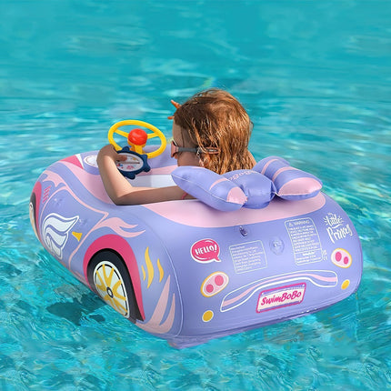 Kid Inflatable Swimming Car Boat Seat Sunshade Baby Swim Float Ring Pool Summer