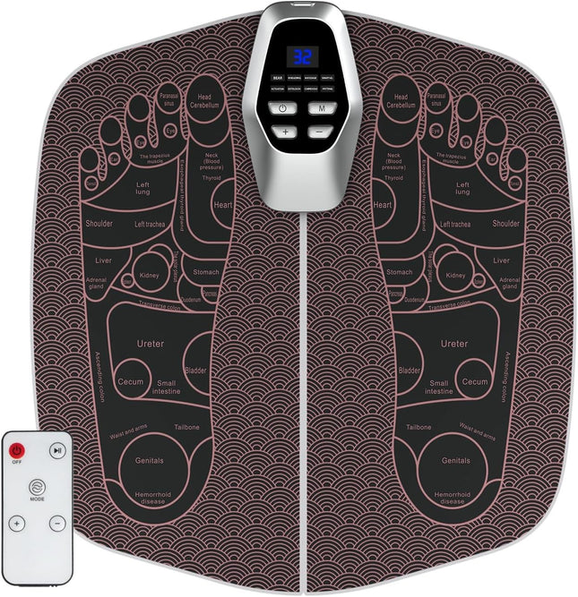 EMS Foot Massager Mat Electric Pad Blood Muscle Circulation Relief Pain LED USB