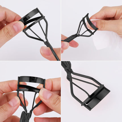 Eyelash Curlers with 10 Refill Silicone Pads, Rose Golden Eyelashes Curler for Women, Lash Curler Easy to Curl Eyelashes Naturally and Fits All Eye Shapes (Black)