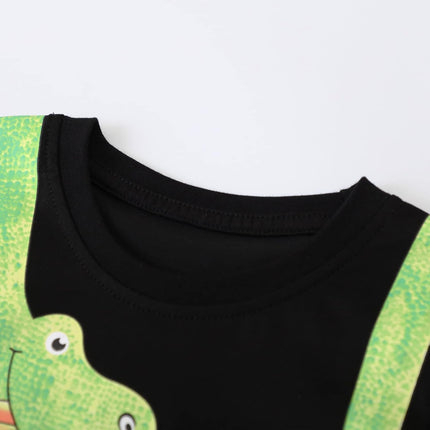 Toddler Boys Little Monster Embroidered Truck 2-Pieces Cotton T-Shirt and Shorts Summer Outfit Set