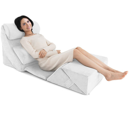 7 PCS Adjustable Support Pillow Set Bed Wedge Pillows Triangle Sit-Up Pillow