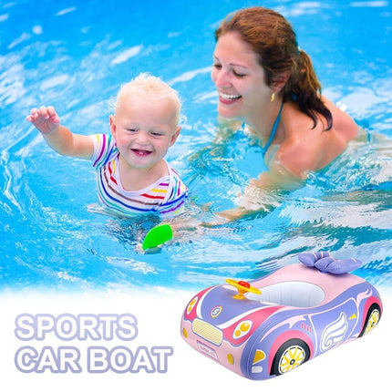 Kid Inflatable Swimming Car Boat Seat Sunshade Baby Swim Float Ring Pool Summer