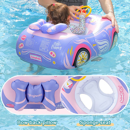 Kid Inflatable Swimming Car Boat Seat Sunshade Baby Swim Float Ring Pool Summer