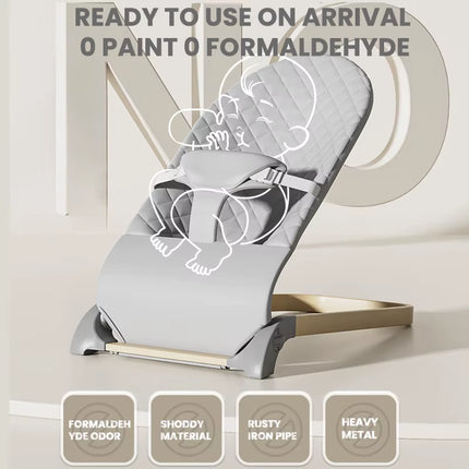 Foldable Baby Bouncer, Portable Newborn Rocker, Ergonomic Bouncer Seat for Natural Bounce, Soft Cotton