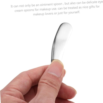Stainless Steel Eye Cream Spoon 304 Metal Facial Mask Spoon Cosmetic Applicator Skin Care Tool Small Crescent Shape for Precise Makeup Application