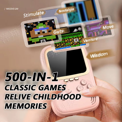 Handheld Game Console Portable Game Player 10000 Mah Large Capacity Power Bank 500 Retro Games Video Game with Charging Cable