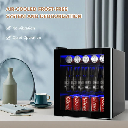 46L Mini Fridge Beverage Cooler Refrigerator Low Noise Drink Dispenser Machine