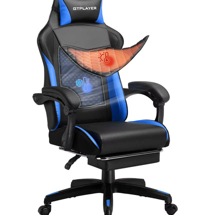 Gaming Chair, High Back Leather Computer Gaming Chair with Footrest, Ergonomic Height Adjustable Office Chair