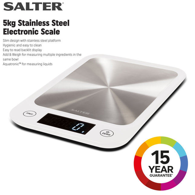 Salter Digital Kitchen Scales Ultra Slim Electronic Food Scale Cooking & Baking