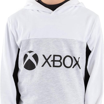 Hoodie for Boys & Girls | Kids White Grey Game Console Logo Hooded Sweatshirt | Childrens Gamers Jacket Clothing Merchandise