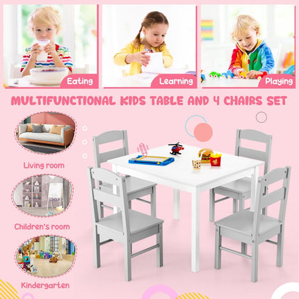 Kids Table and 4 Chairs Set for Toddlers Dining, Drawing, Reading