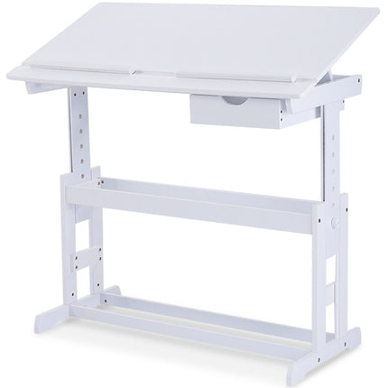 Children'S Height Adjustable Tilting Drawing Table with Storage