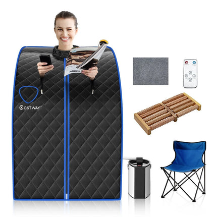 3L Portable Steam Sauna with 9-Level Temperature and Folding Chair