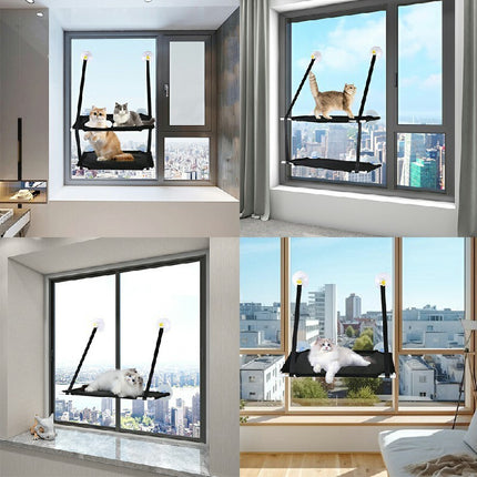 Pet Cat Window Hammock Window Mounted Hanging Bed Cute Suction Pet Perch Seat UK